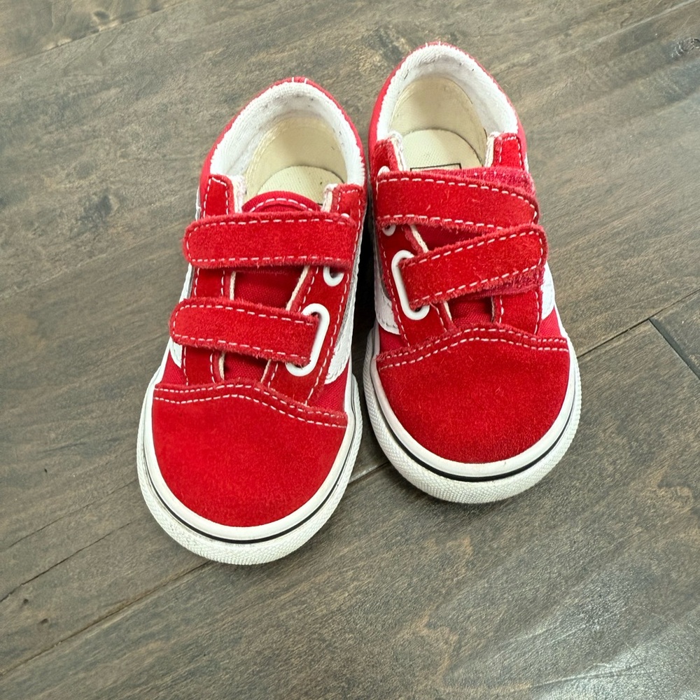 Red VANS Velcro Sneakers for Kids
